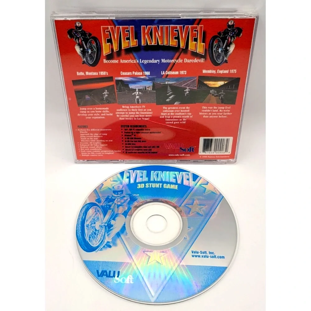 EVEL KNIEVEL 3D STUNT GAME PC Game‎ CD-ROM Windows 98/95 1998